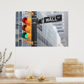 Traffic Light and Wall Street Sign Poster (Keuken)