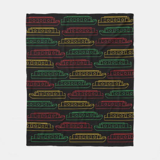 Traffic Lights Barges Canal Boats Pattern Fleece Deken (Voorkant)