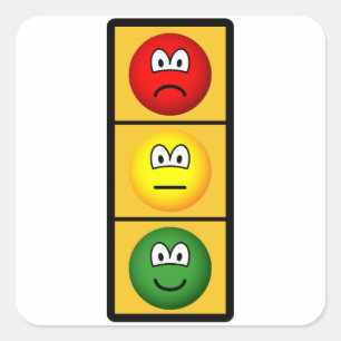 Trafficlight-Sadhappy.png Vierkante Sticker