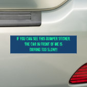 Trage autobestrating bumpersticker (Op auto)