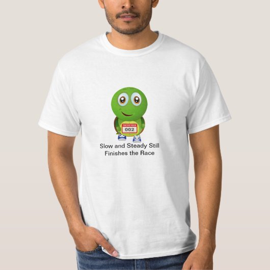 Trage en steadratisch draaiende schildpad t-shirt (Voorkant)