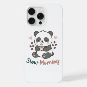 Trage Morgen Panda Hoesje Cute Kawaii Beschermho iPhone 15 Pro Max Hoesje