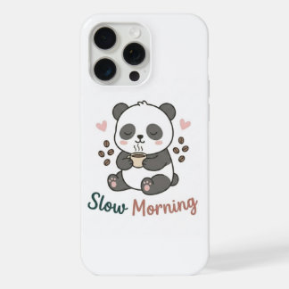 Trage Morgen Panda Hoesje | Cute Kawaii Beschermho iPhone 15 Pro Max Hoesje