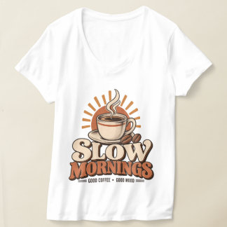 Trage ochtenden goede koffie vintage koffieliefheb t-shirt
