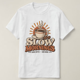 Trage ochtenden goede koffie vintage koffieliefheb t-shirt