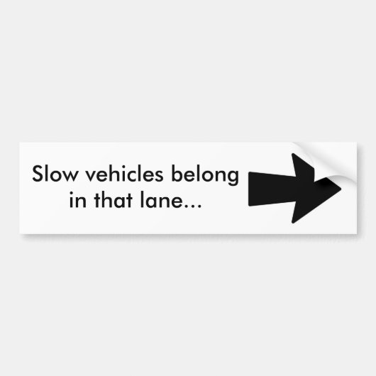 Trage voertuigen bumpersticker (Voorkant)