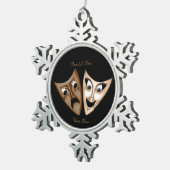 Tragedie en comedy tin sneeuwvlok ornament (Rechts)