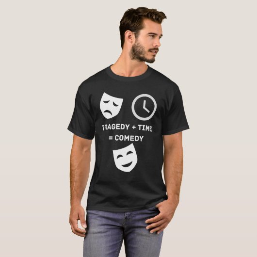 Tragedie + Tijdoplossing Funny Theater Drama Nerd T-shirt (Voorkant volledig)