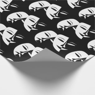 Tragedie van de comedy van het theater Black White Cadeaupapier