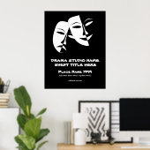 Tragedie van de comedy van het theater Black White Poster (Thuiskantoor)