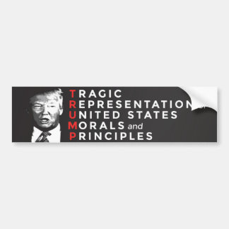 TRAGIC trommelbumper sticker, rood, wit en zwart Bumpersticker