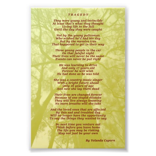 Tragische foto-uitbreiding foto afdruk (Voorkant)