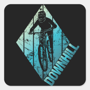 Trail Biking Downhill Mountain Biker Vierkante Sticker