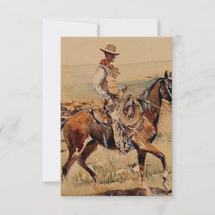 “Trail Drive” 2 Westerse kunst van Edward Borein Bedankkaart