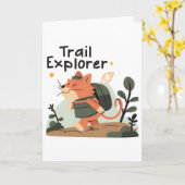 Trail Explorer Cat - Carte de voeux (Fleur jaune)