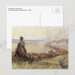 Trail Herd naar Wyoming door WHD Koerner Briefkaart
