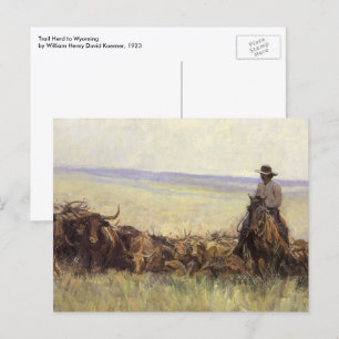Trail Herd naar Wyoming door WHD Koerner Briefkaart
