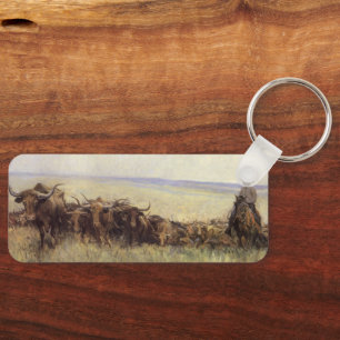 Trail Herd naar Wyoming door WHD Koerner Sleutelhanger