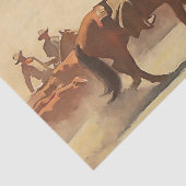 "Trail Herd" Westerne kunst van Maynard Dixon Tissuepapier (Detail)