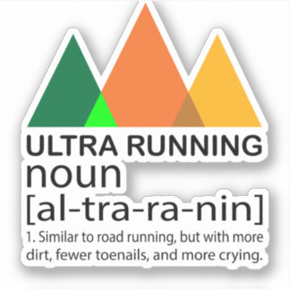 Trail met ultrallopende bergrenbaan sticker