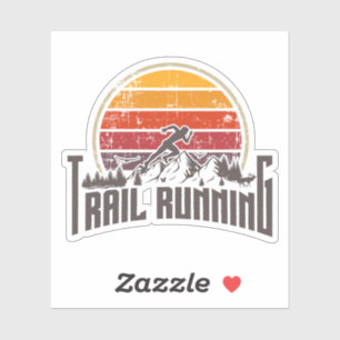 Trail met  zonsondergang sticker