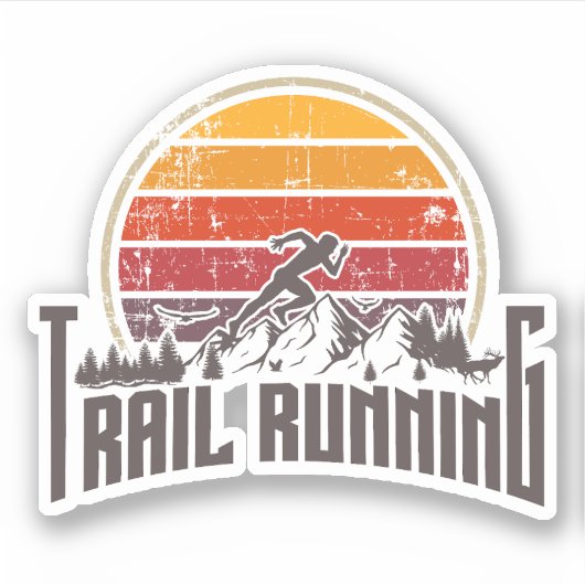 Trail met  zonsondergang sticker (Voorkant)