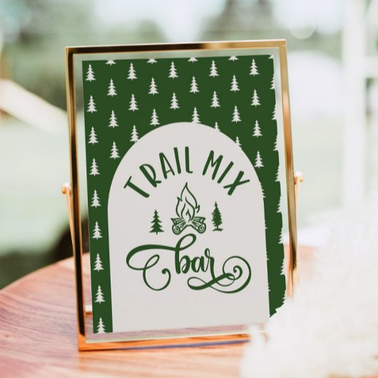 Trail Mix Bar One Happy Camper verjaardag Poster