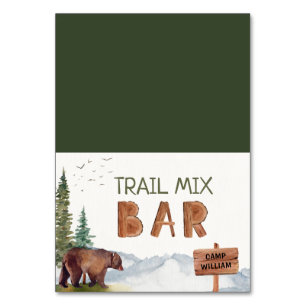 Trail Mix Bar Woodland Beer Camping Birthday Signs Kaart