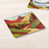 Trail naar de hemel vierkante kartonnen onderzetter (Schuin)