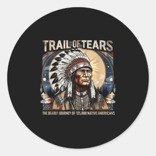 Trail of Tears Memorial voor de Amerikaanse indian Ronde Sticker