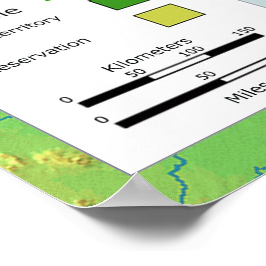Trail of Tears Native American Relocation Map Poster (Hoek)