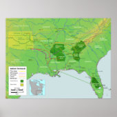 Trail of Tears Native American Relocation Map Poster (Voorkant)