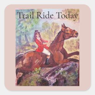 Trail rijden vandaag vierkante sticker