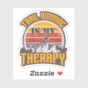 Trail run is mijn therapie retro sticker