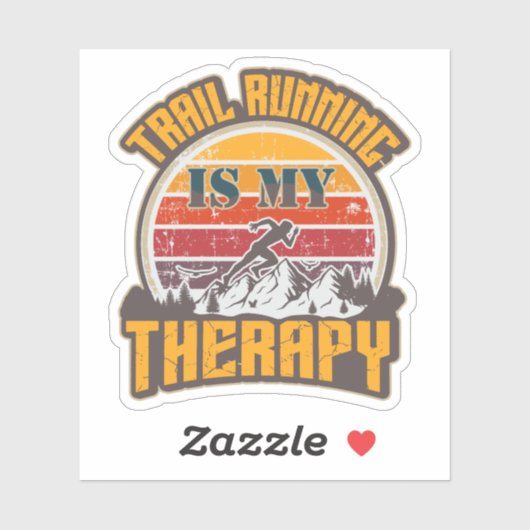 Trail run is mijn therapie retro sticker (Vel)