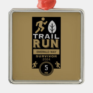 Trail Runner Race Competitie Metalen Ornament