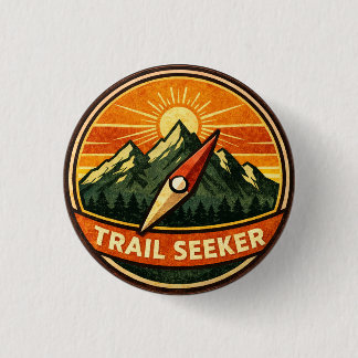 Trail Seeker Badge | Adventure Outdoor Award Ronde Button 3,2 Cm
