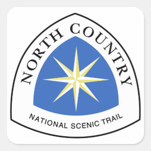 Trail Sign. Noord-land, Verenigde Staten Vierkante Sticker
