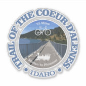 Trail van de Coeur d'Alene (fietsen c) Sticker (Voorkant)