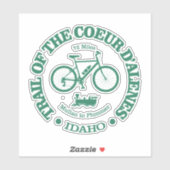 Trail van de Coeur d'Alene (fietsen) Sticker (Vel)
