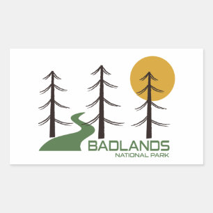 Trail van het nationaal park Badlands Rechthoekige Sticker