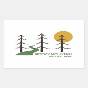 Trail van het nationaal park Rocky Mountain Rechthoekige Sticker