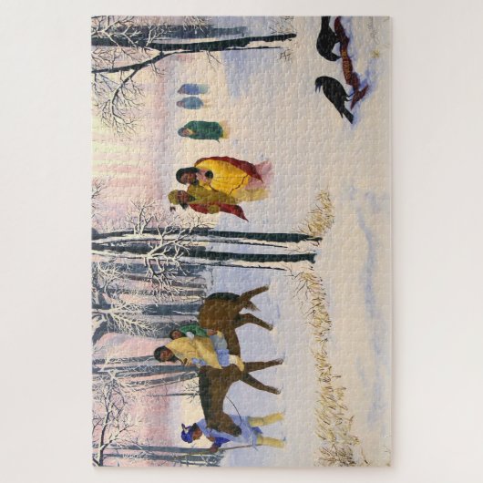 Trail van kunsttranen legpuzzel (Verticaal)