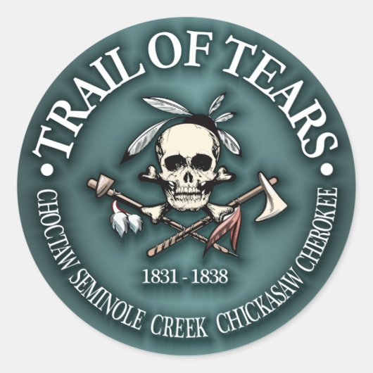 Trail van tranen ronde sticker (Voorkant)