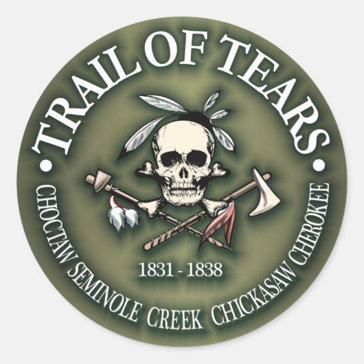 Trail van tranen ronde sticker (Voorkant)