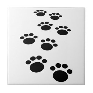 Trail voor cute Cartoon Pet Paw Tegeltje