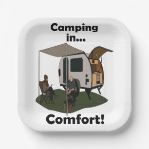 Trailer Camping in Comfort Camper Feestje Papieren Bordje