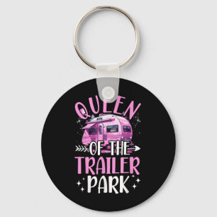 Trailer Park Koningin Grappige Camping Roze Traile Sleutelhanger