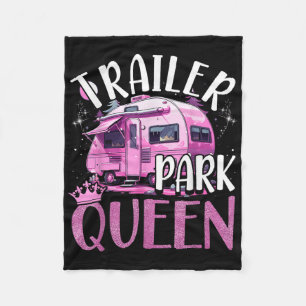 Trailer Park Queen Grappige Camping Roze Trailer C Fleece Deken