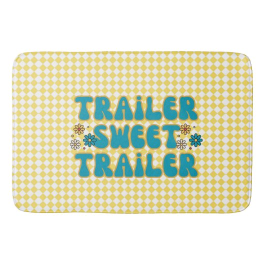 Trailer Sweet Trailer Geel Harlequin Badmat (Voorkant)